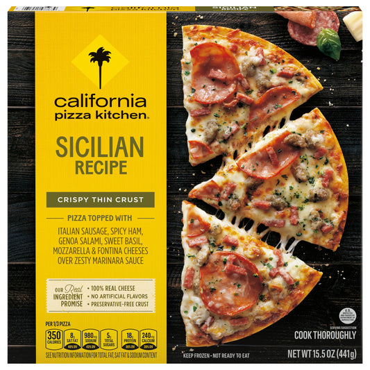 California Pizza Kitchen Sicilian Recipe Frozen Pizza with Crispy Thin Crust, 15.5 Oz 15.5 oz.