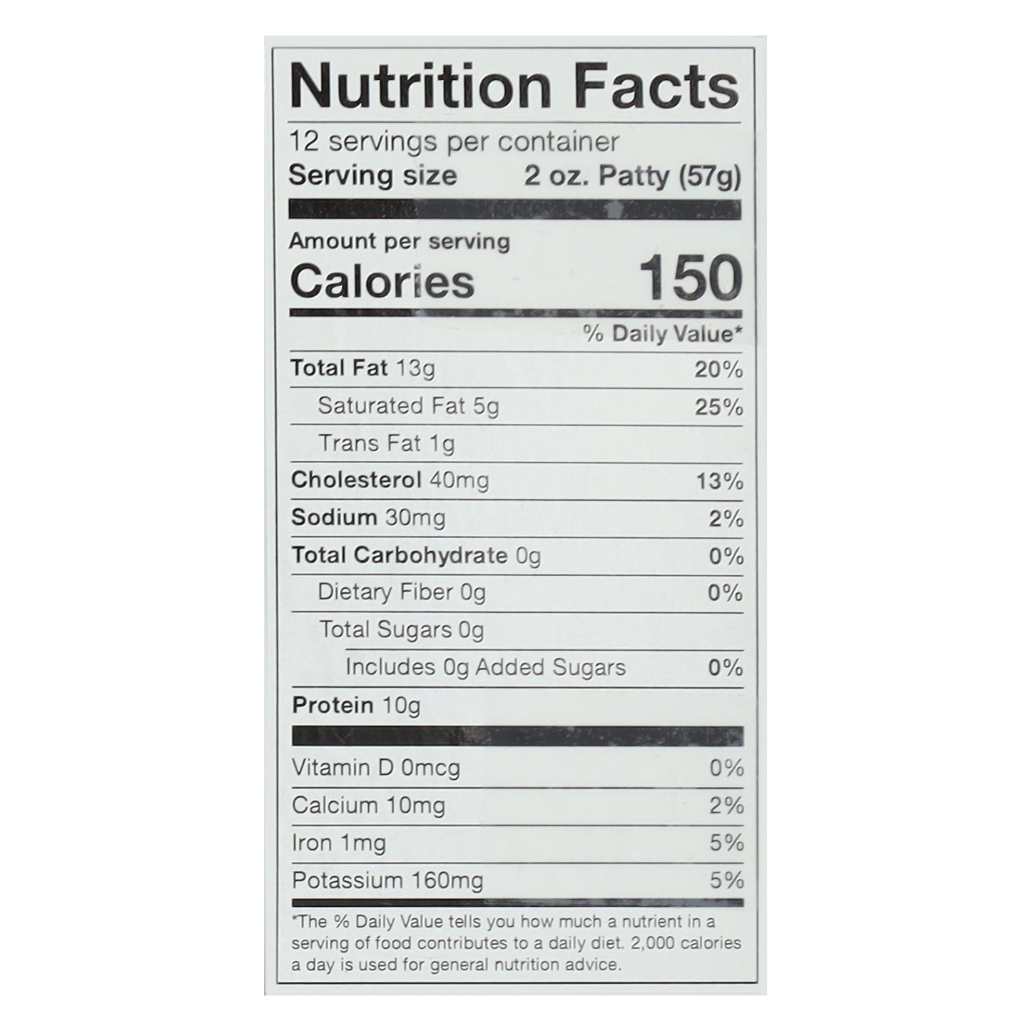 Holten's Chop House Beef Patties Smashed Sliders 12 - 2 oz Beef Patties