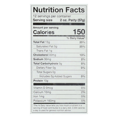 Holten's Chop House Beef Patties Smashed Sliders 12 - 2 oz Beef Patties