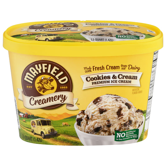 Mayfield Creamery Premium Cookies & Cream Ice Cream 1.5 qt