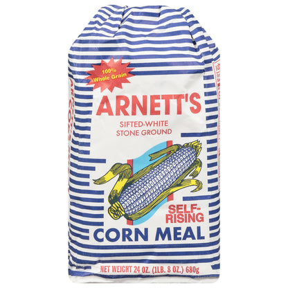 Arnett's Stone Ground Sifted White Self Rising Corn Meal 24 oz
