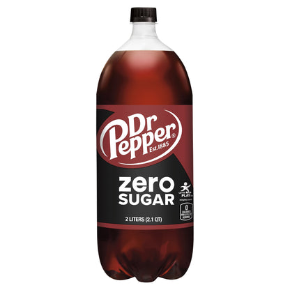 Dr Pepper Zero Sugar Soda, 2 L bottle