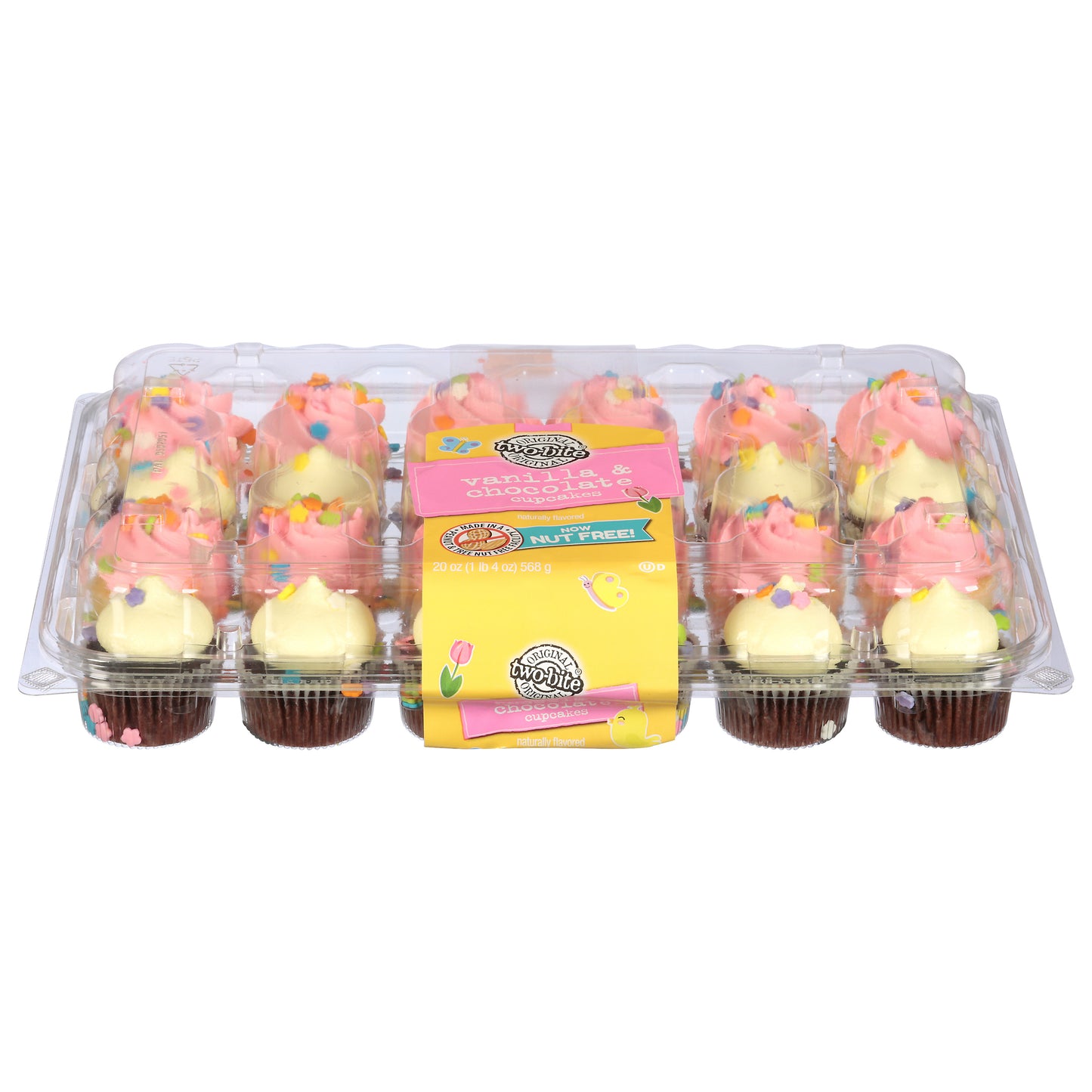 Two-Bite Original Vanilla & Chocolate Cupcakes 20 oz