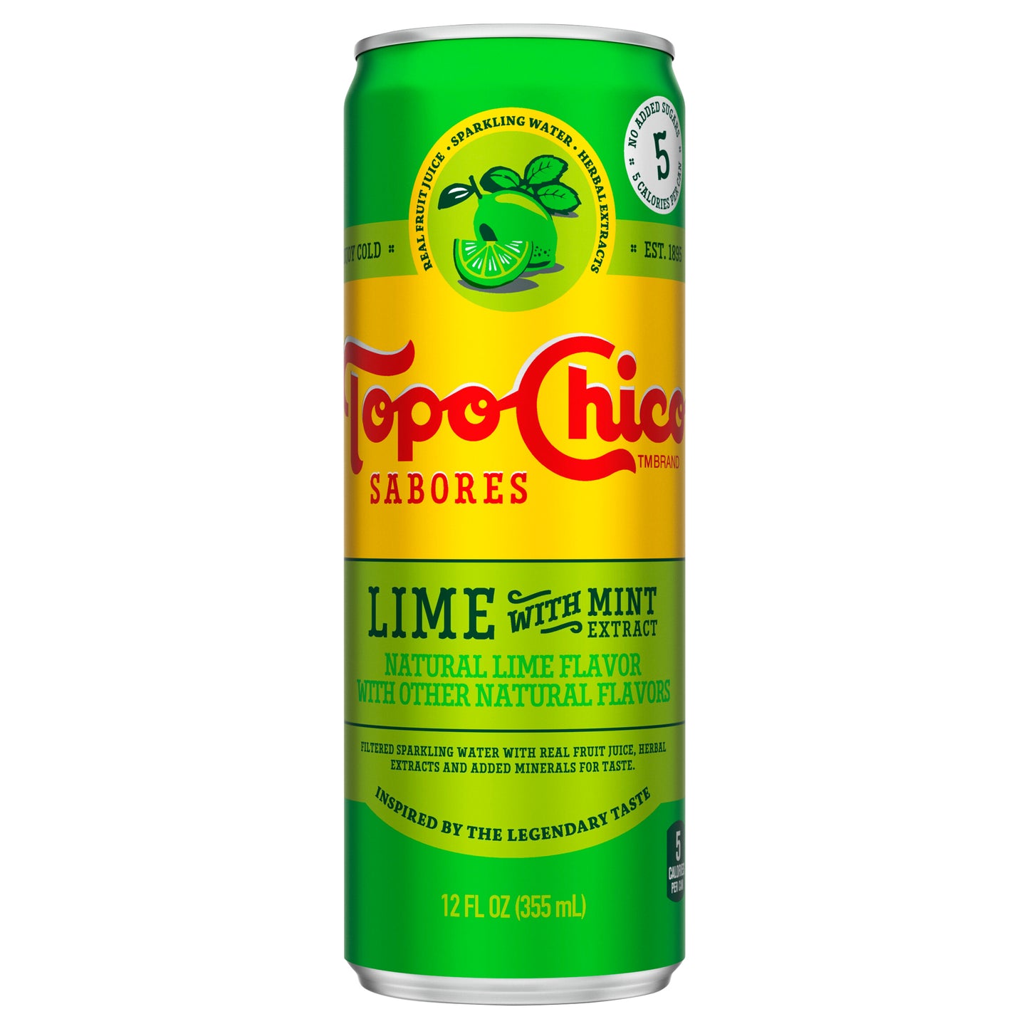 Topo Chico Sabores Lime With Mint Extract Can, 12 fl oz