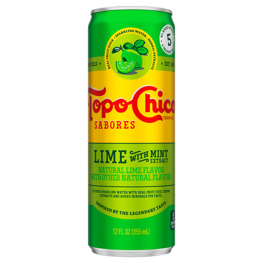 Topo Chico Sabores Lime With Mint Extract Can, 12 fl oz