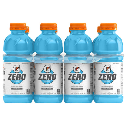 Gatorade Zero Zero Sugar Thirst Quencher Cool Blue 20 Fl Oz, 8 Count