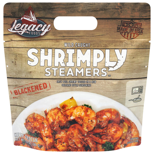 Legacy Foods Wild Caught Blackened Shrimply Steamers 10 oz