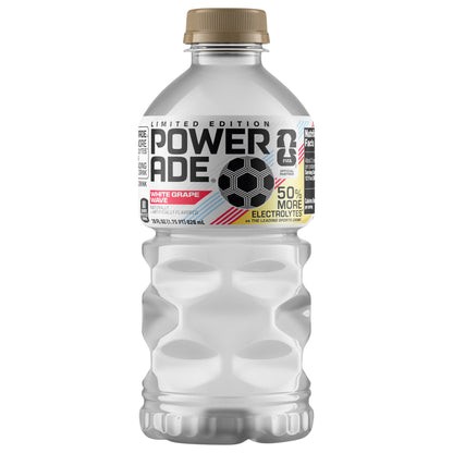 POWERADE Limited Edition Soccer White Grape Wave Sports Drink Bottle, 28 fl oz