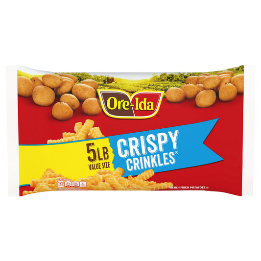 Ore-Ida Golden Crinkles French Fries Fried Frozen Potatoes Value Size, 5 lb Bag