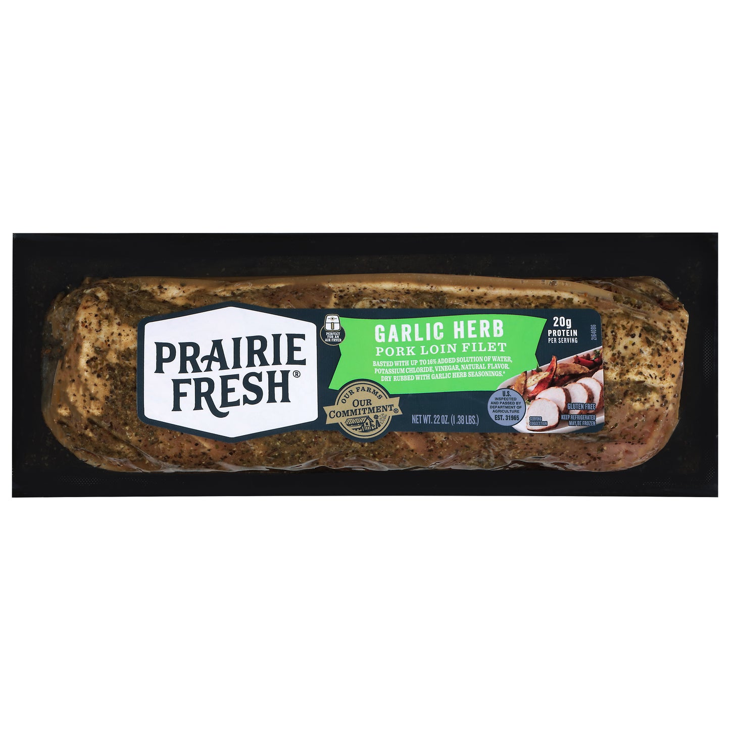 Prairie Fresh Garlic Herb Pork Loin Filet 22 oz