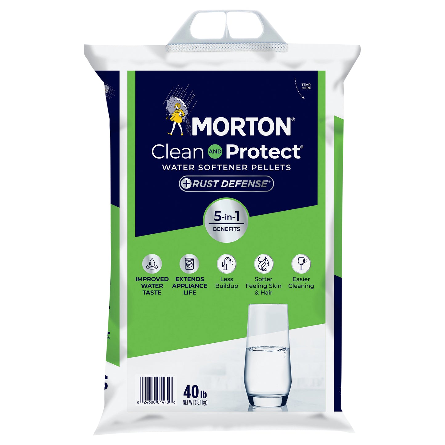 Morton® Clean and Protect® Plus Rust Defense® Water Softener Salt Pellets, 40 lb. Bag