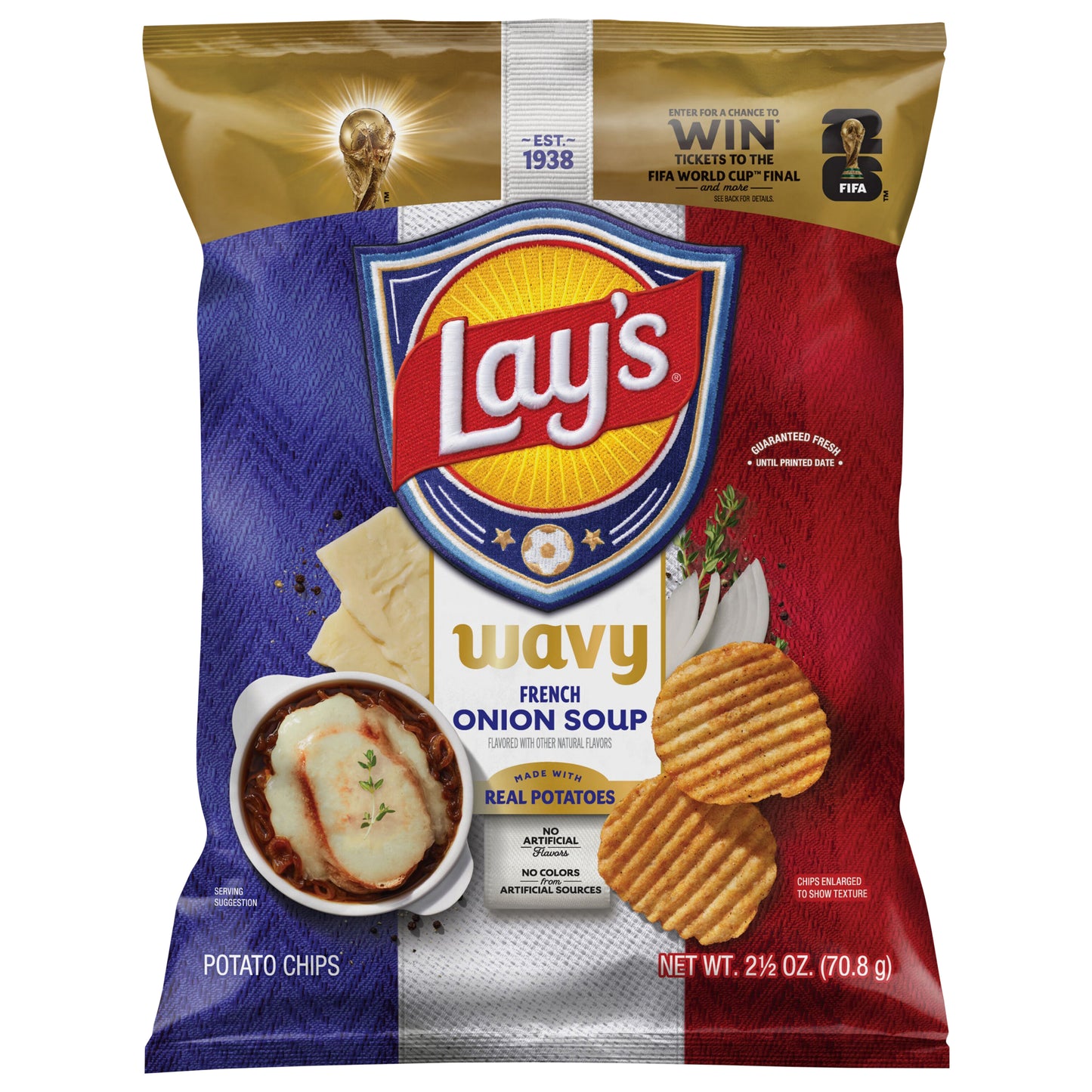 Lay's Wavy Potato Chips French Onion Soup, 2 1/2 Oz