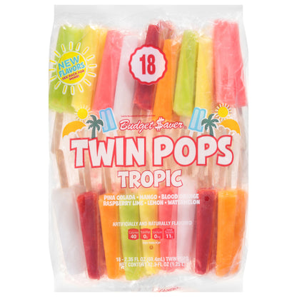 Budget Saver Tropic Twin Pops 18 - 2.35 fl ozz Pops