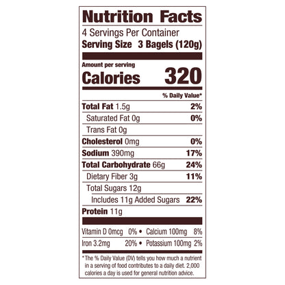 Pepperidge Farm Pre-Sliced Mini Plain Bagels 12 Bagels 12 ea