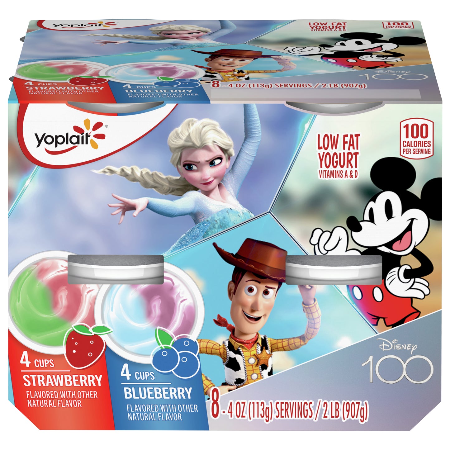 Yoplait Strawberry & Blueberry Kids Yogurt Pack, 8 Yogurt Cups