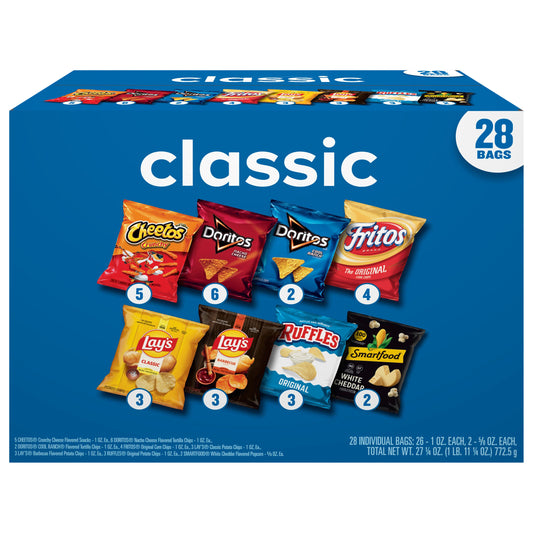 Frito Lay Snacks Classic Mix Variety Pack 27 1/4 Oz, 28 Count