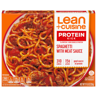 Lean Cuisine Frozen Meal Spaghetti With Meat Sauce, Protein Kick Microwave Meal, Microwave Spaghetti Dinner, Frozen Dinner for One 11.5 oz.