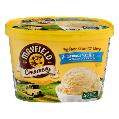 Mayfield Creamery Premium Homemade Vanilla Flavored Ice Cream 1.5 qt