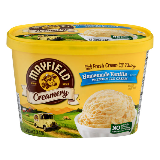 Mayfield Creamery Premium Homemade Vanilla Flavored Ice Cream 1.5 qt