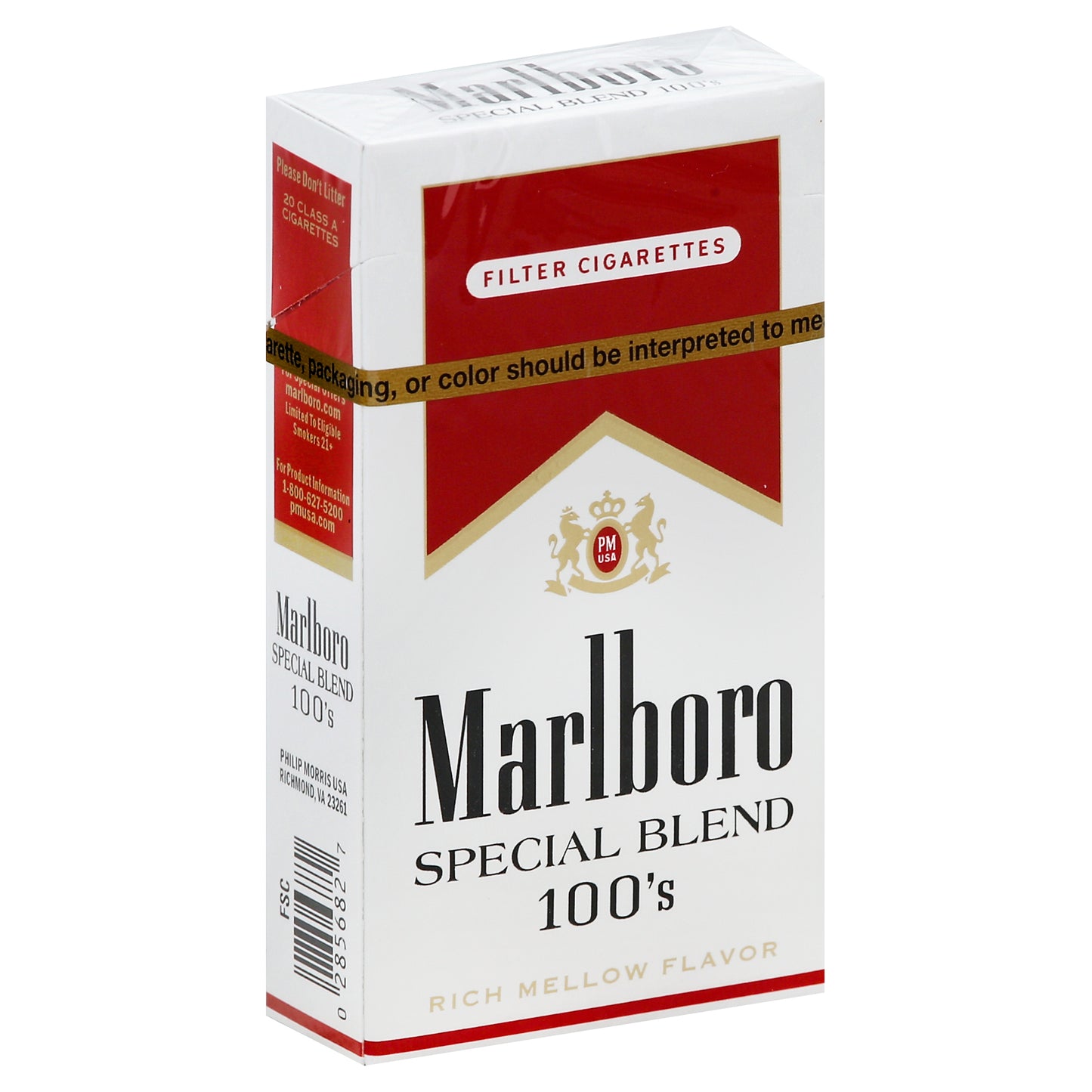 Marlboro Cigarettes 20 ea - SPECIAL BLEND 100's  RICH MELLOW FLAVOR