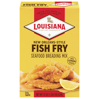 Louisiana Fish Fry Products New Orleans-Style Fish Fry Seafood Breading Mix 22 oz
