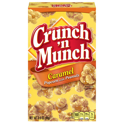 CRUNCH 'N MUNCH Caramel Popcorn with Peanuts, 3.5 oz.