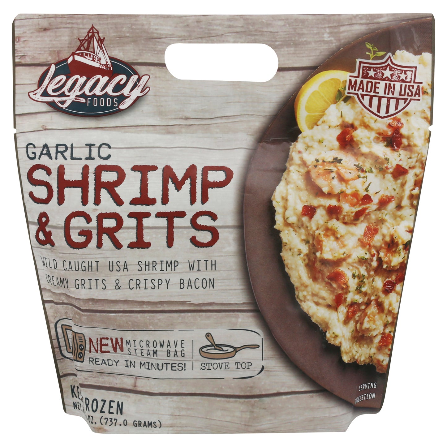 Legacy Foods Garlic Shrimp & Grits 26 oz
