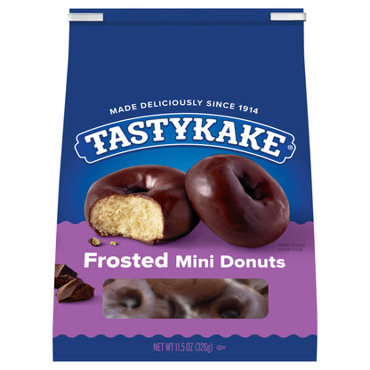 Tastykake Frosted Mini Donuts, Shareable Frosted Donuts, 11.5 oz Bag