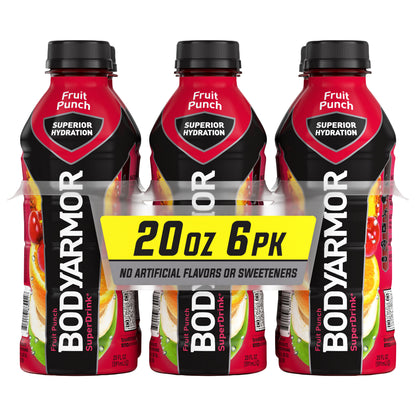 BODYARMOR Sports Drink Fruit Punch, 20 fl oz, 6 Pack
