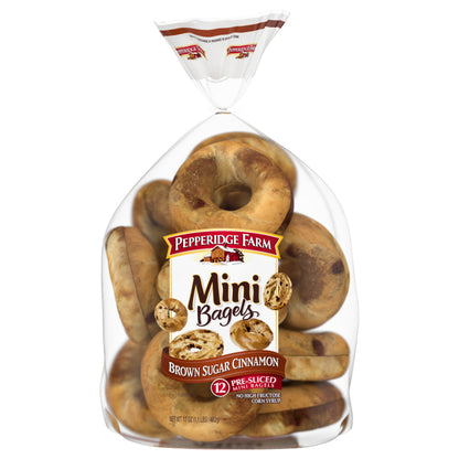 Pepperidge Farm Brown Sugar Cinnamon Bagels Mini 12 ea