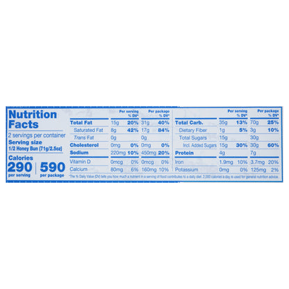 Tastykake Glazed Honey Bun, Individually Wrapped Pastry Snack, 5 oz