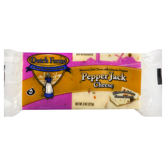 Dutch Farms Cheese 8 oz - Monterey Jack Cheese with Jalapeno Peppers / Peppers Jack Cheese