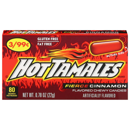 Hot Tamales Fierce Cinnamon Flavored Chewy Candies 0.78 oz