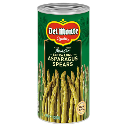 DEL MONTE FRESH CUT HARVEST SELECTS Extra Long Asparagus Spears, Canned Vegetables, 15 oz Can
