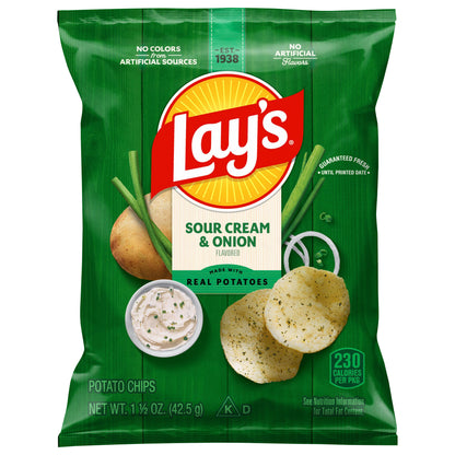 Lay's Potato Chips Sour Cream & Onion Flavored 1 1/2 Oz