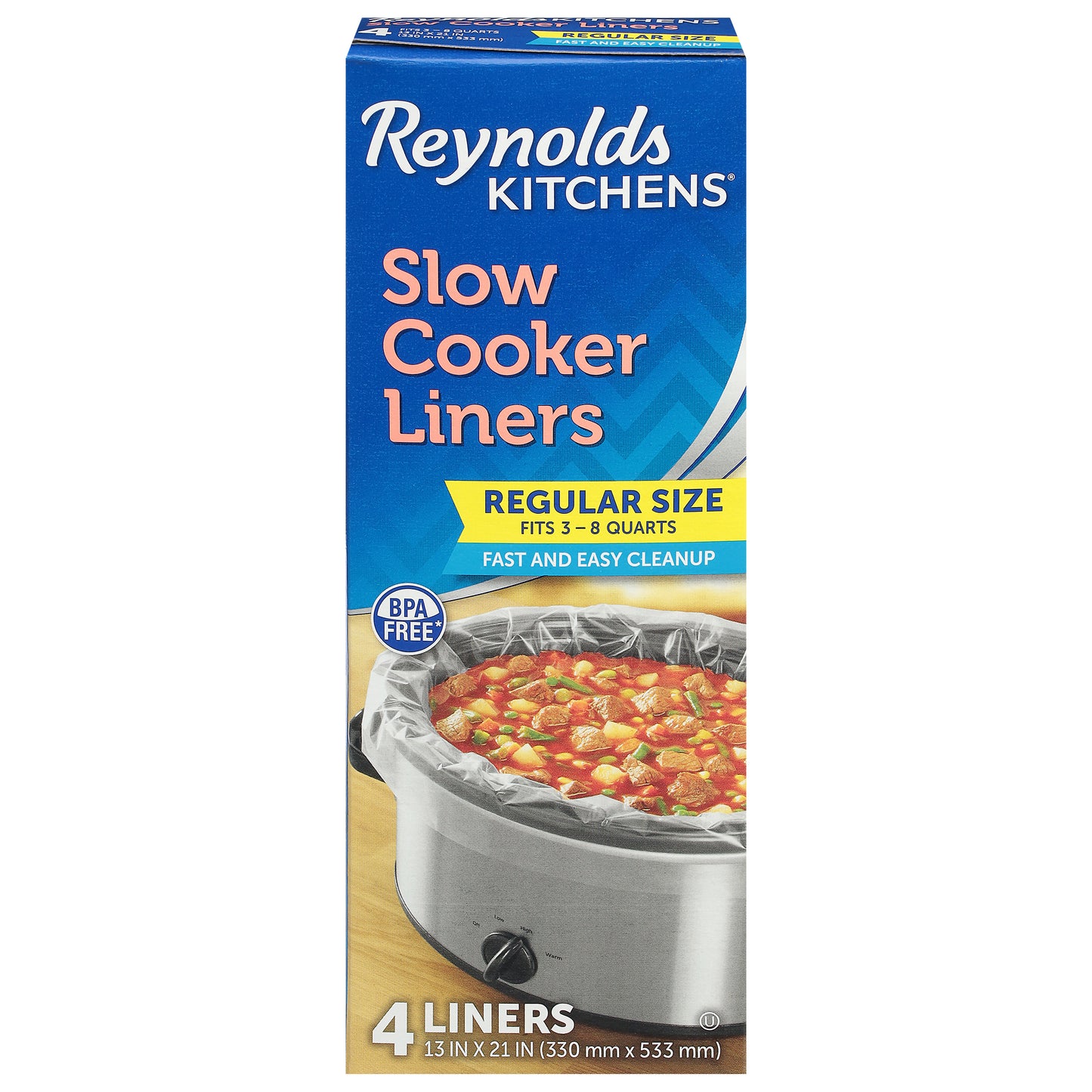 Reynolds Kitchens Fits 3-8 Quarts Slow Cooker Liners Regular Size 4 ea