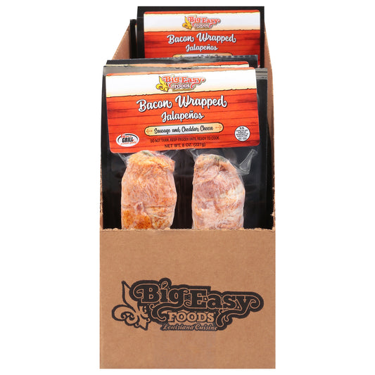 Big Easy Foods Jalapeno Peppers Bacon Wrapped 12 - 8 oz Packs