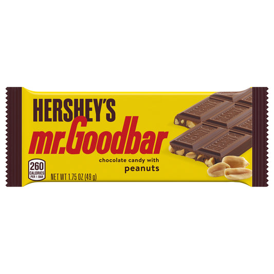 HERSHEY'S MR. GOODBAR Chocolate with Peanuts Full Size, Candy Bar, 1.75 oz