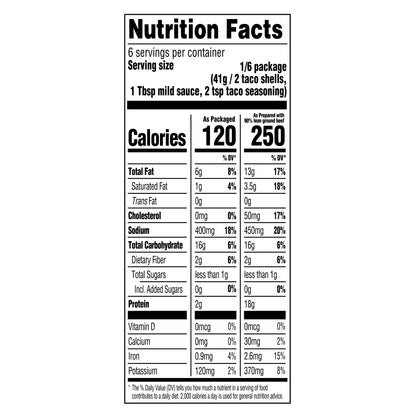 Taco Bell Crunchy Taco Cravings Kit with 12 Crunchy Taco Shells, Taco Bell Mild Sauce & Seasoning, 8.85 oz Box