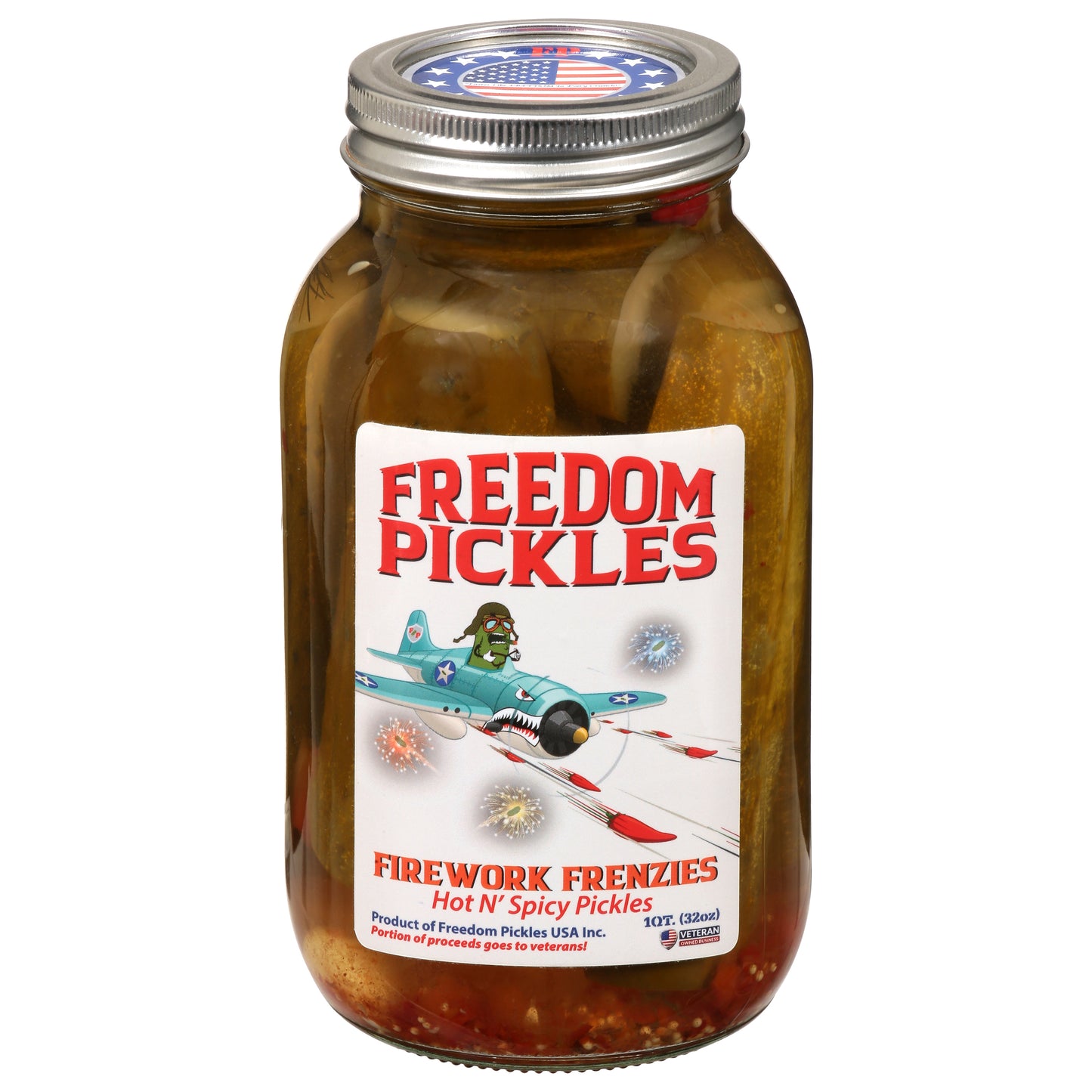 Freedom Pickles Hot N' Spicy Fireworks Frenzies Pickles 1 qt