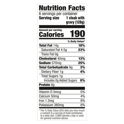 Banquet Family Size Salisbury Steaks and Brown Gravy, Frozen Meal, 27 OZ