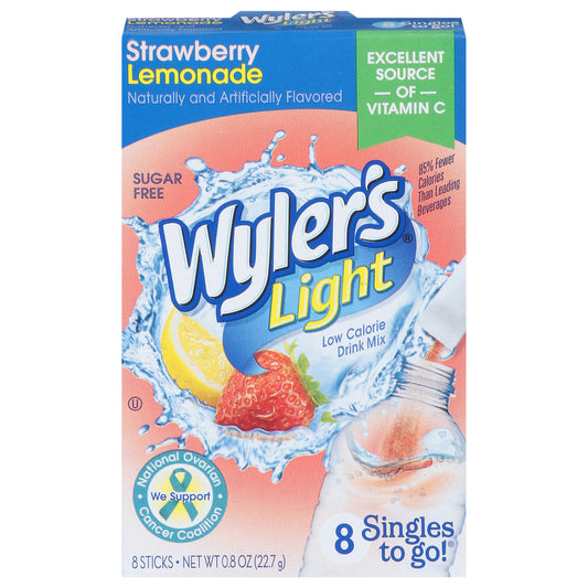 Wyler's Light Low Calorie Strawberry Lemonade Drink Mix 8 ea