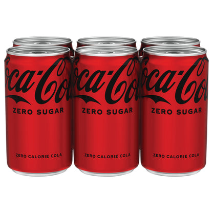 Coke Zero Sugar Diet Soda Soft Drink, 7.5 fl oz, 6 Pack