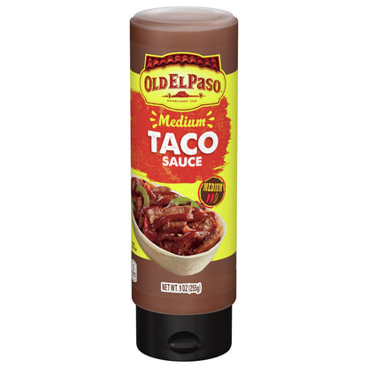 Old El Paso Taco Sauce, Medium, Squeeze Bottle, 9 oz.