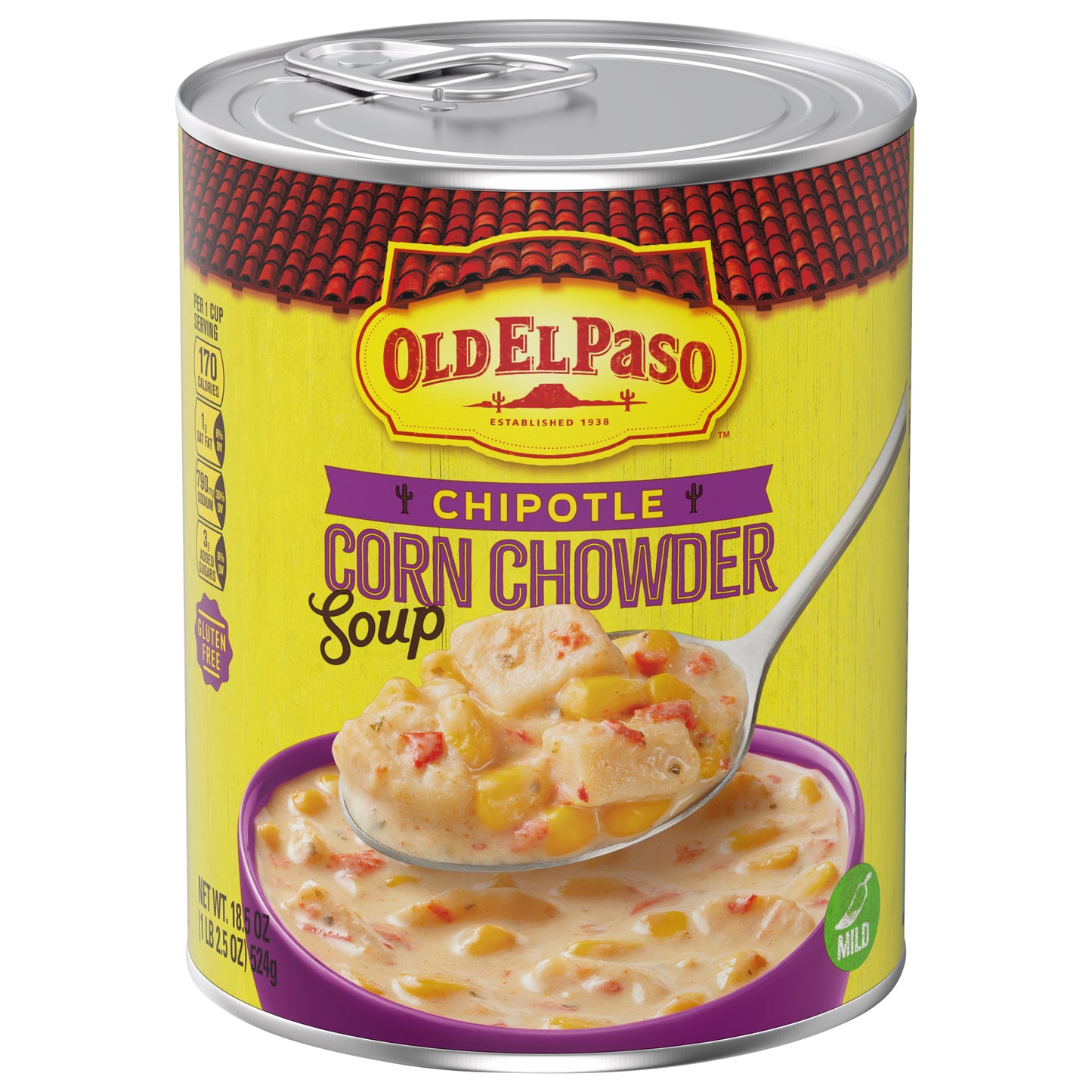 Old El Paso Chipotle Corn Chowder Soup, Ready to Serve Canned Soup, 18.5 oz