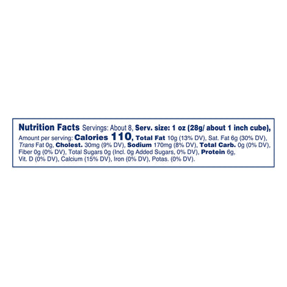 Kraft Natural Cheese-Chunks Null Mild Cheddar, 8 oz Wrapper