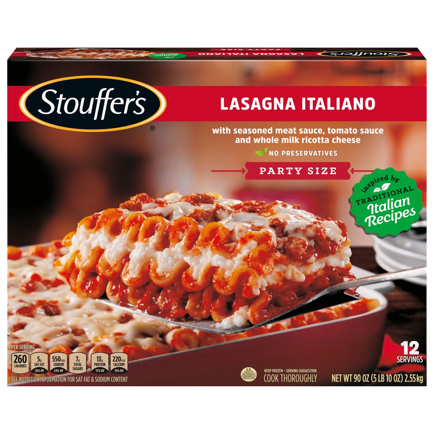 Stouffer's Party Size Lasagna Italiano Party Size 90 oz