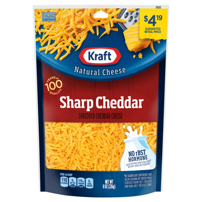 Kraft Natural Cheese-Shreds Sharp Cheddar, 8 oz Pouch