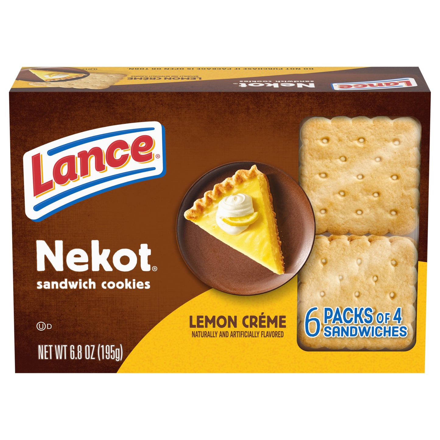 Lance Nekot Lemon Creme Sandwich Cookies 6 - 4 Packs