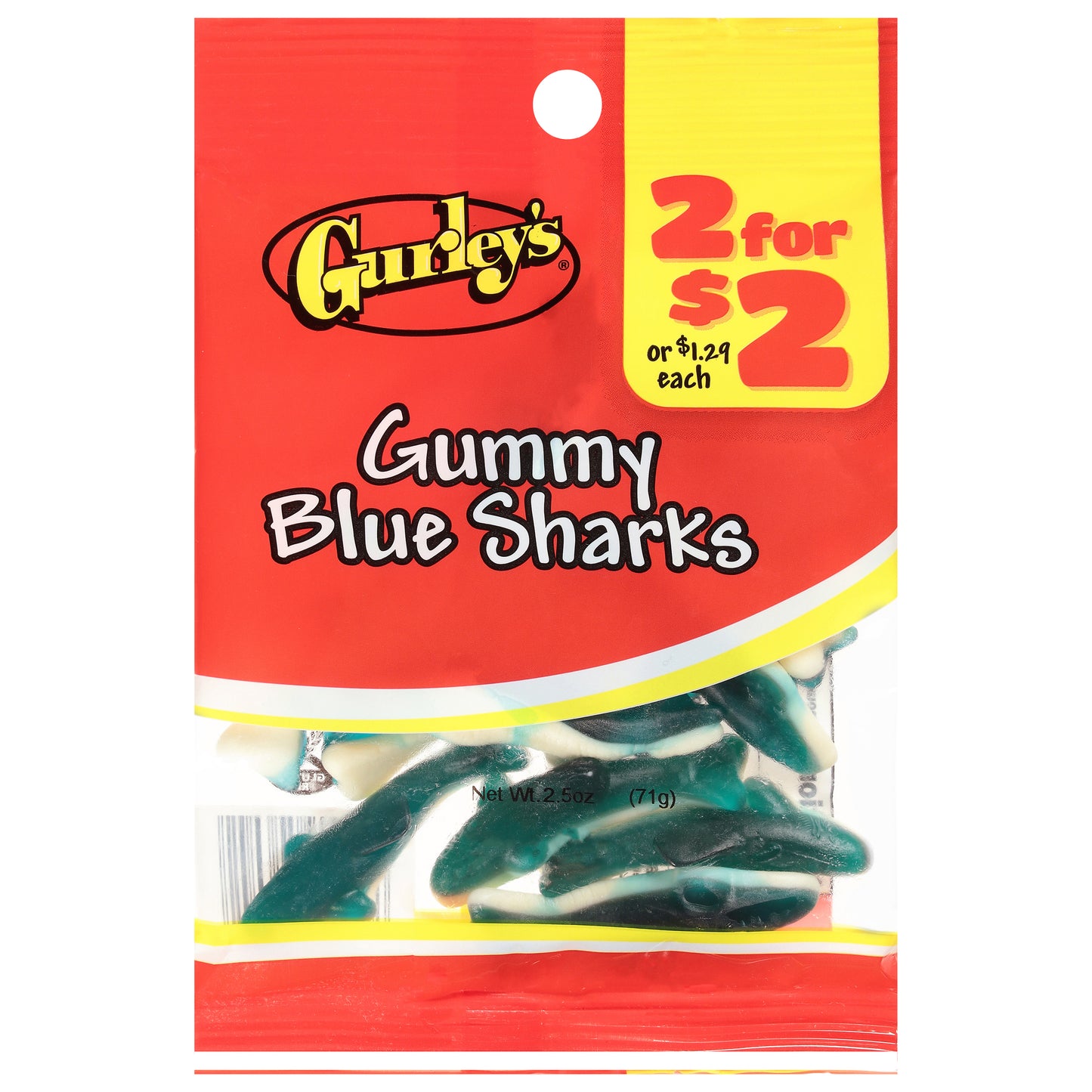 Gurley's Gummy Blue Sharks 2.5 oz